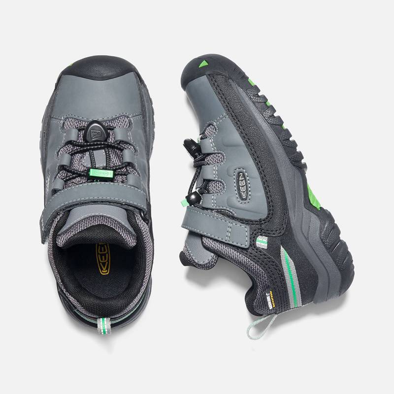 Keen Targhee Waterproof Schuhe Kinder DE-32974 Steel Grey/Irish Green - Keen Kinderschuhe Grau